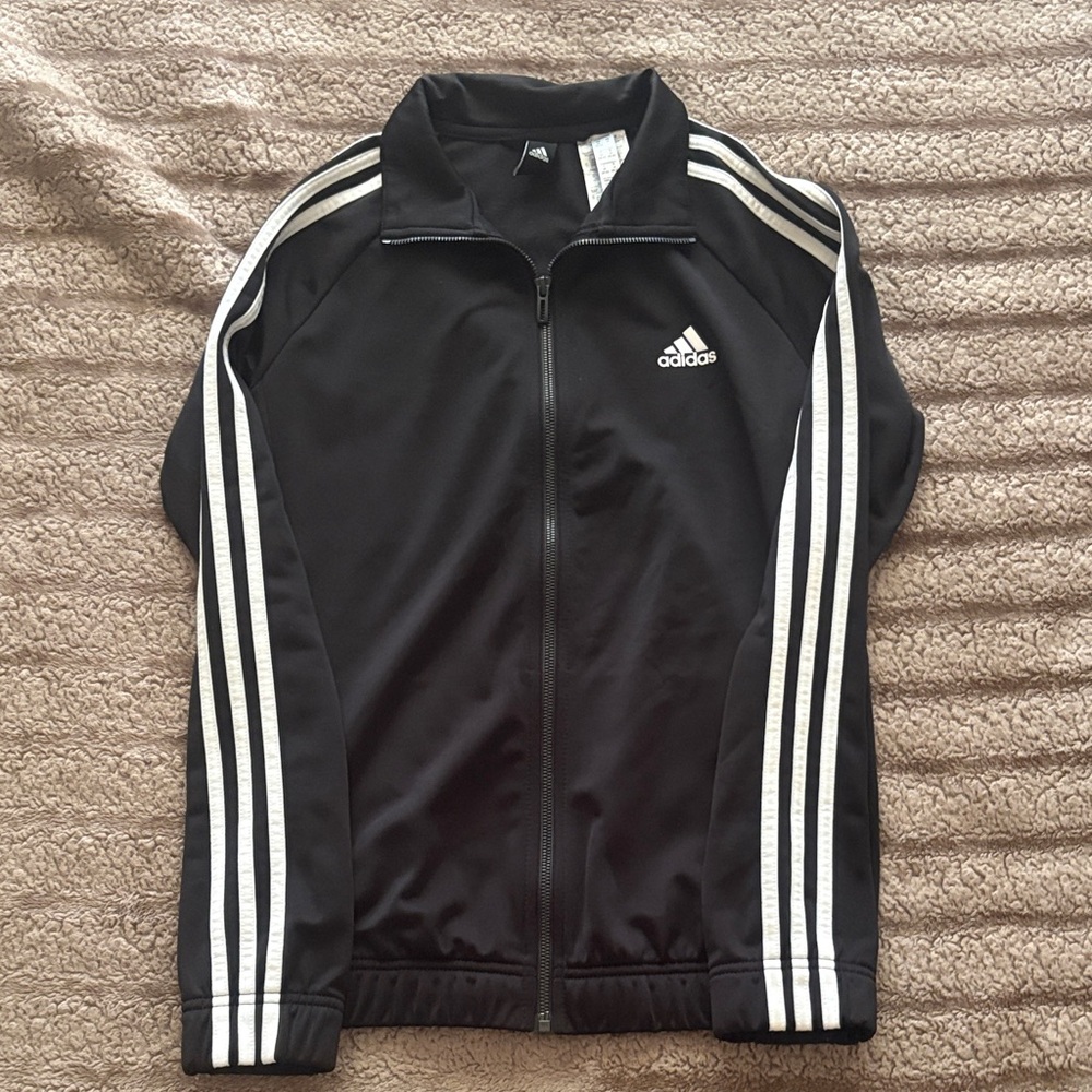 Adidas Black Jacket with White Accents